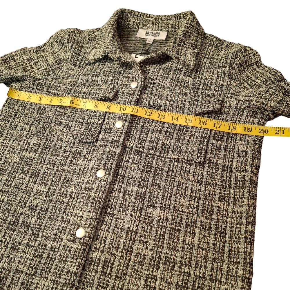 BB Dakota by Steve Madden Cuddled Up Tweed Shirt Jacket Women Size Small - Picture 9 of 12